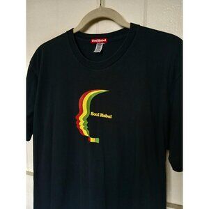Vintage Soul Rebel NYC Reggae Logo T Shirt Tee Mens XL Black Cotton Short Sleeve
